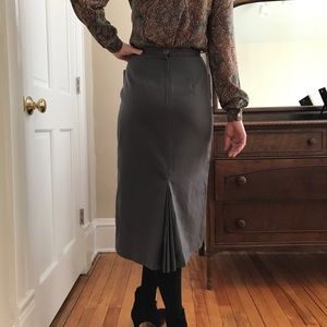 Vintage high waist long gray pencil skirt